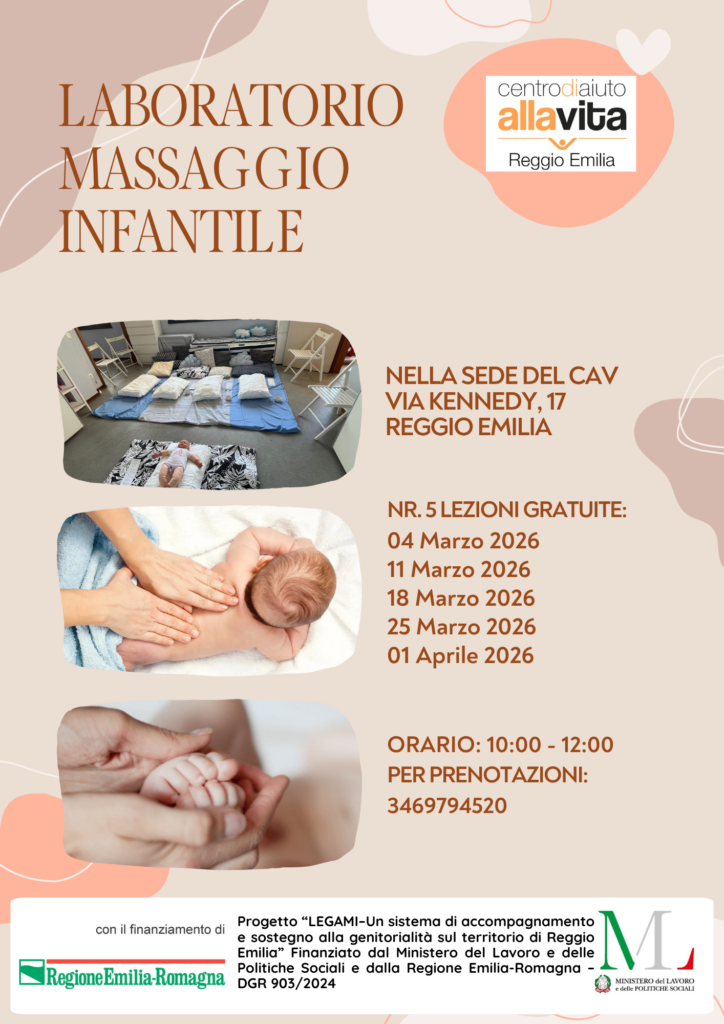 Locandina Laboratorio Massaggio Infantile MAR-APR 2026